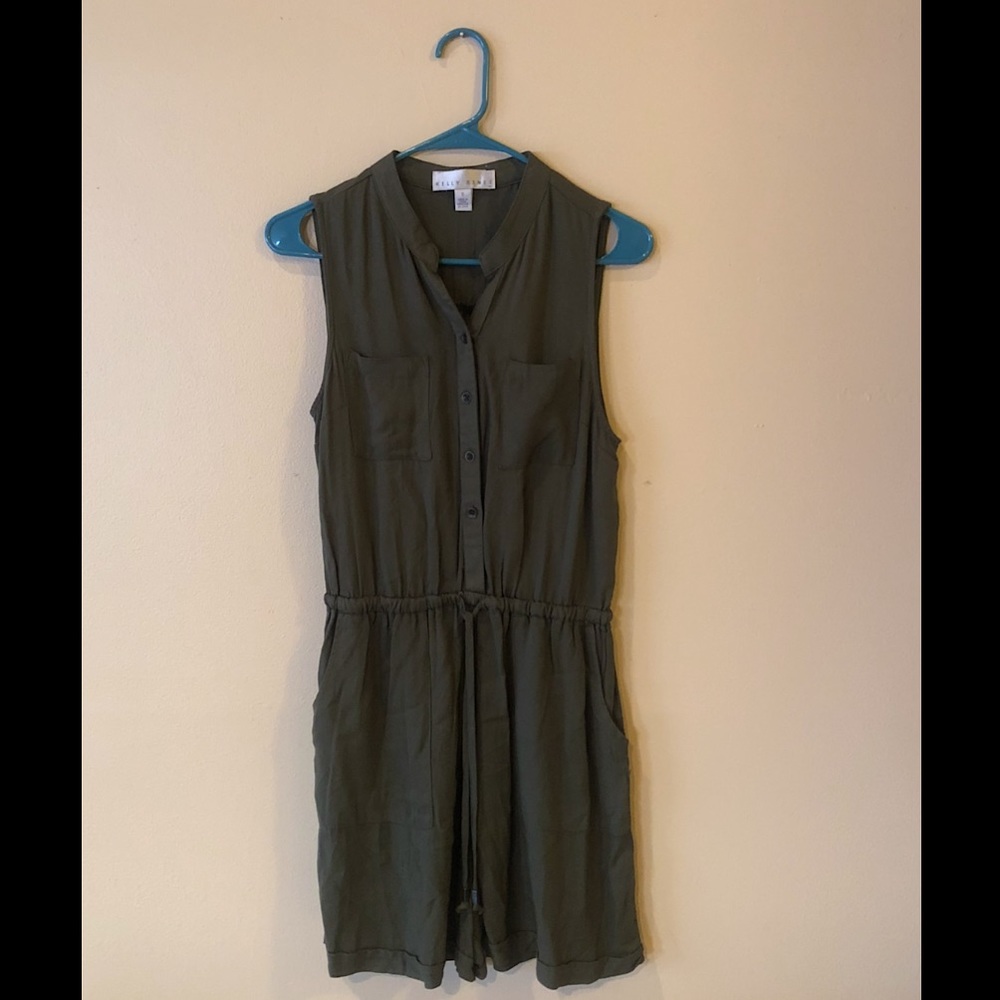 Olive Green Sleeveless Romper
